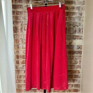 Vintage Red Polka Dot Maxi Skirt -Size 6 -SK11